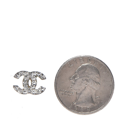 Chanel Crystal CC Earrings Silver 5 of 5