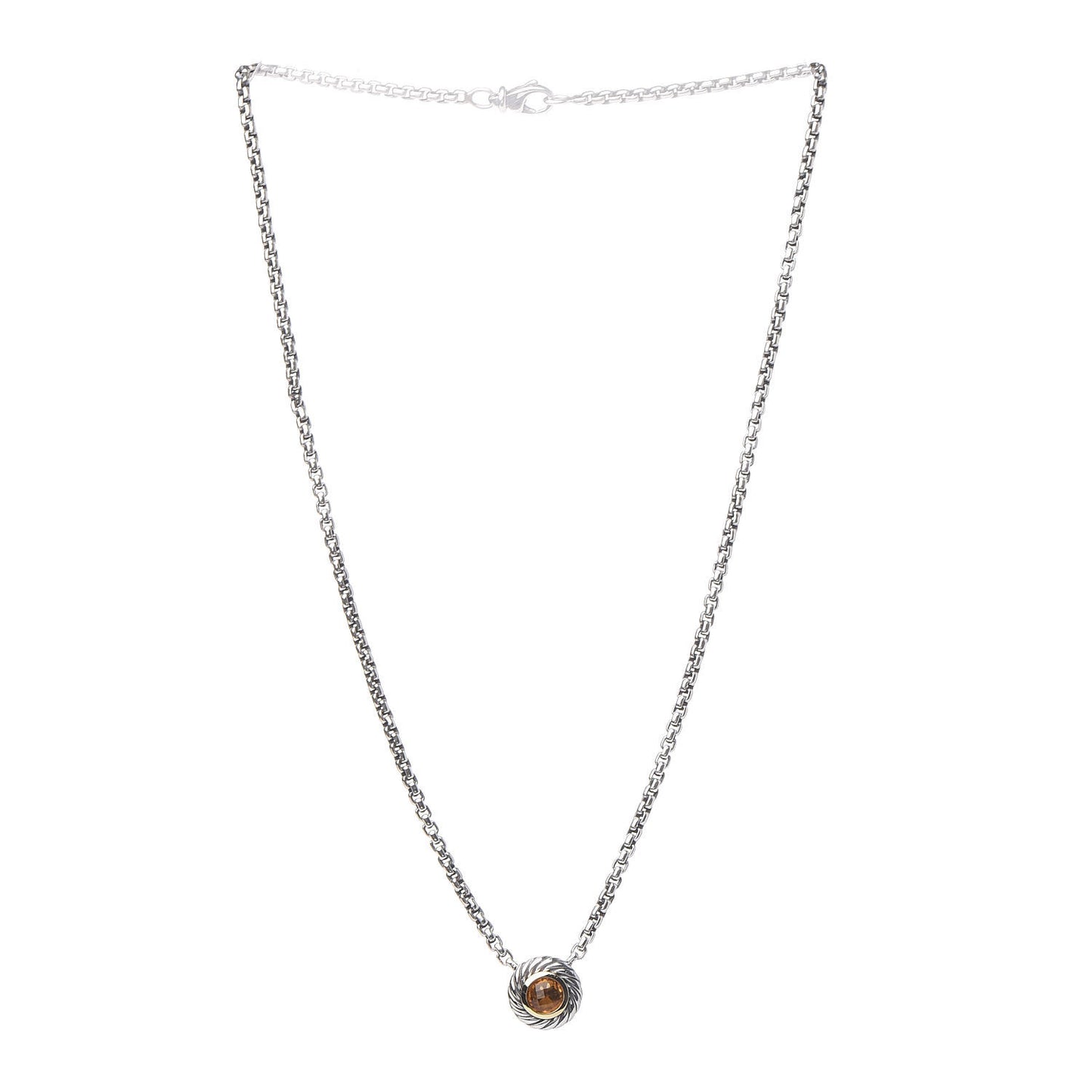 Sterling Silver 18K Yellow Gold Citrine Cookie Necklace