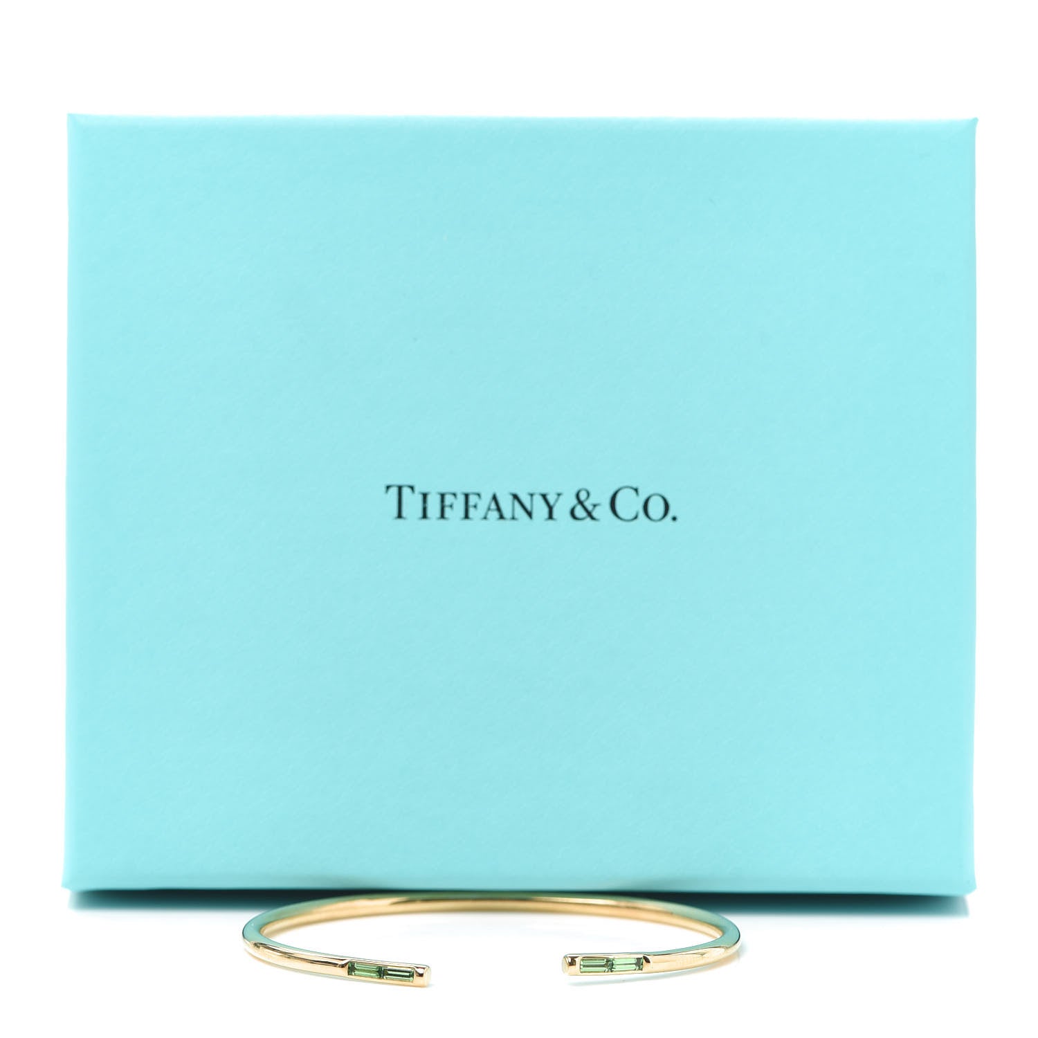 Tiffany 18K Yellow Gold Tsavorite Sparklers Wire Cuff Bracelet 5 of 5