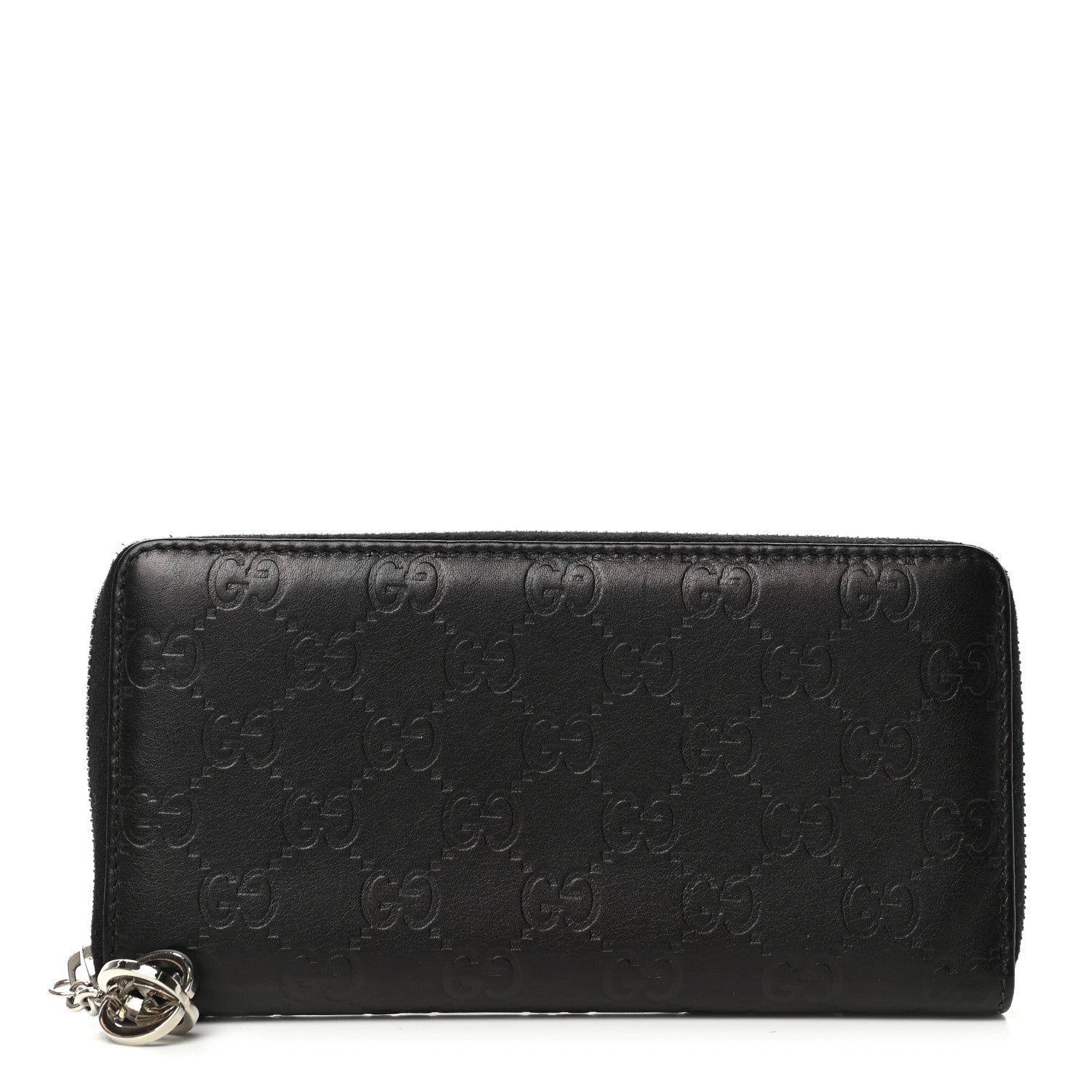 Gucci Guccissima Large Twins Zip Around Wallet Black 1 of 11