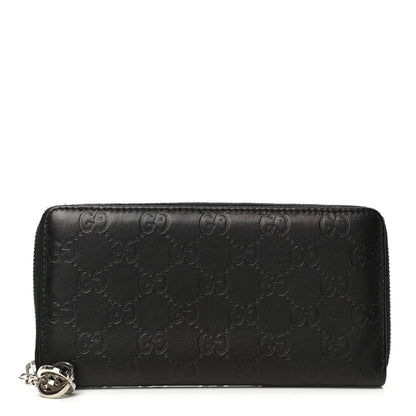 Gucci Guccissima Large Twins Zip Around Wallet Black 1 of 11