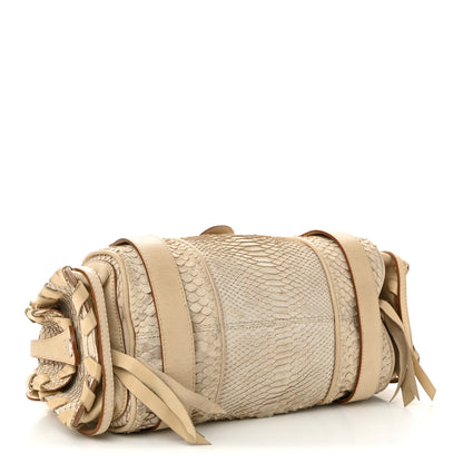 Chloe Snakeskin Calfskin Silverado Shoulder Bag Beige 4 of 11