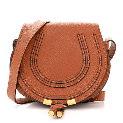Chloe Grained Calfskin Small Marcie Saddle Bag Tan 1 of 13