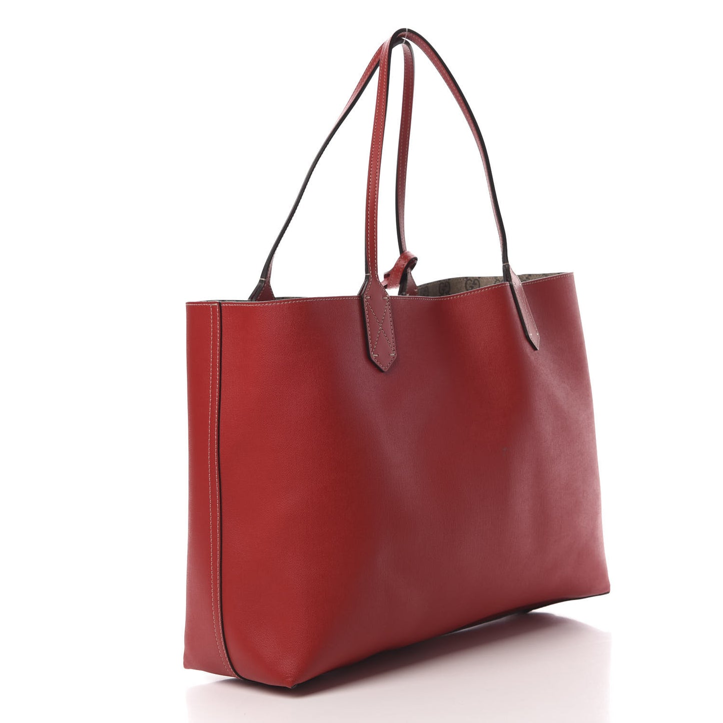 GG Supreme Monogram Medium Reversible Tote Beige Red