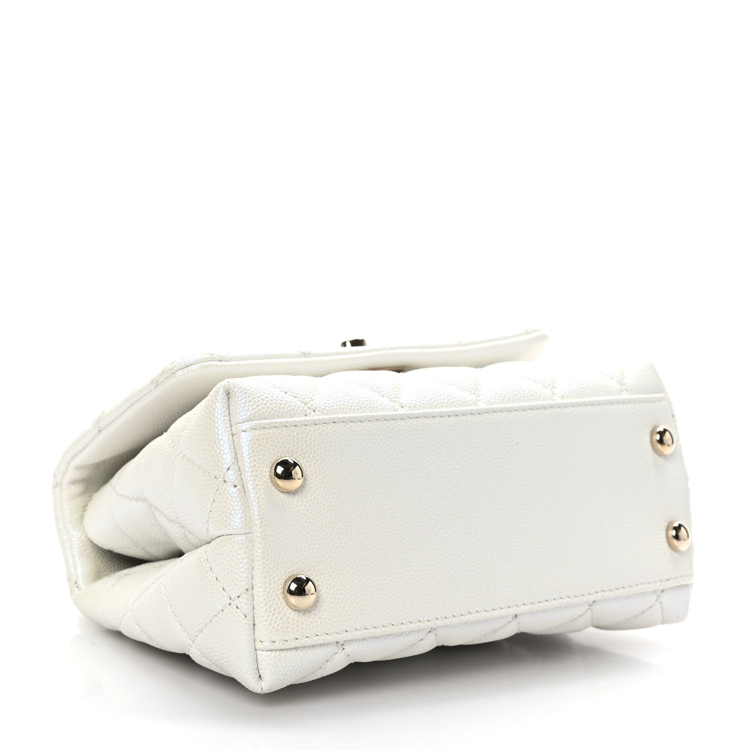 Chanel Iridescent Caviar Quilted Extra Mini Coco Handle Flap White 4 of 9
