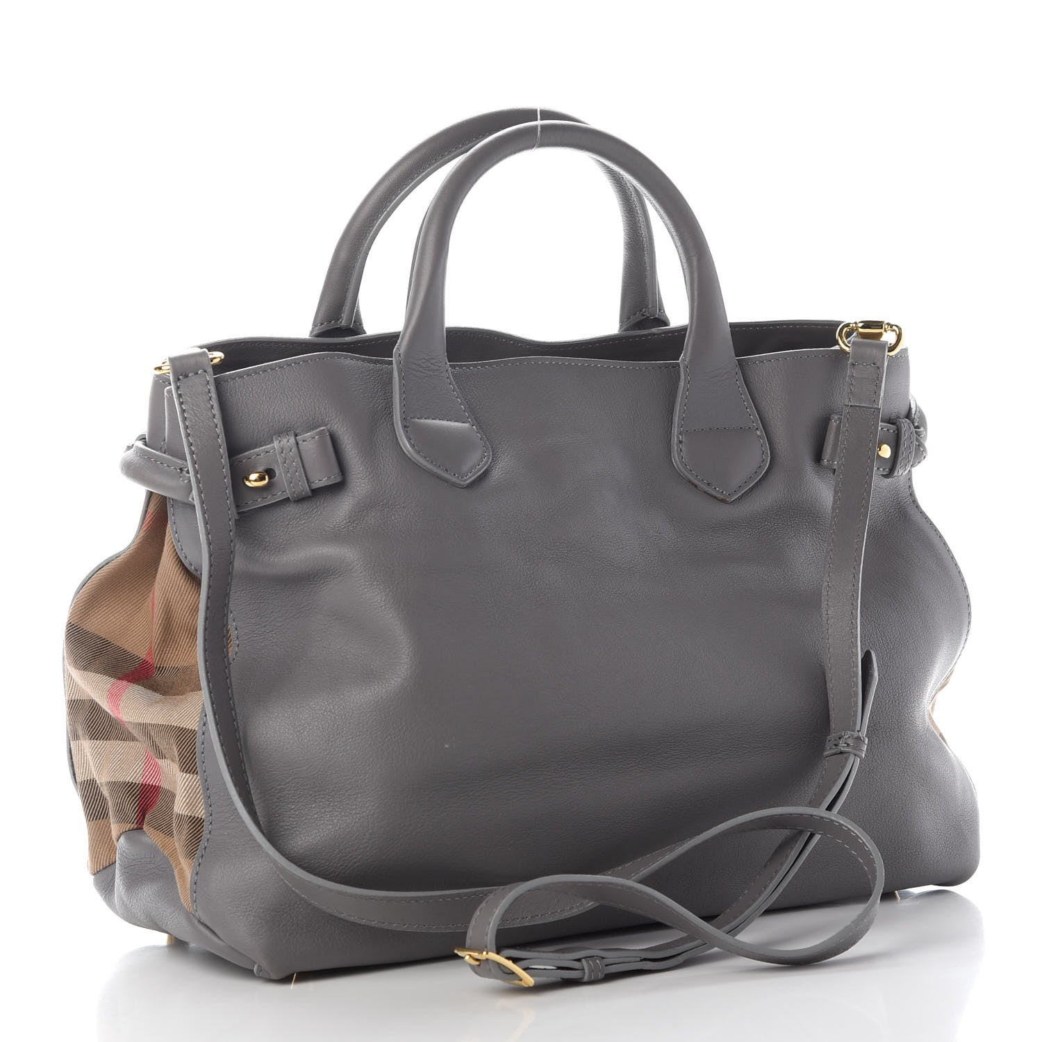 Burberry Derby Calfskin House Check Medium Banner Tote 2 of 9