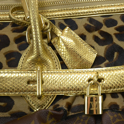 Louis Vuitton Monogram Leopard Pleated Steamer Bag 4 of 10