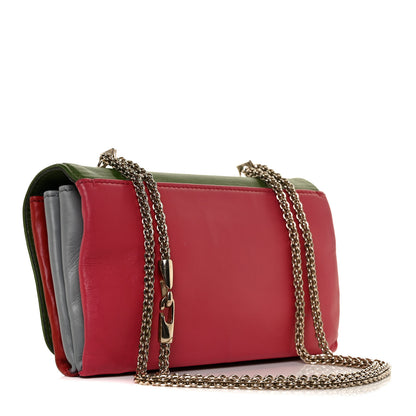 Valentino Garavani Calfskin Va Va Voom Shoulder Bag Deep Rose Green Grey Scarlet 2 of 8