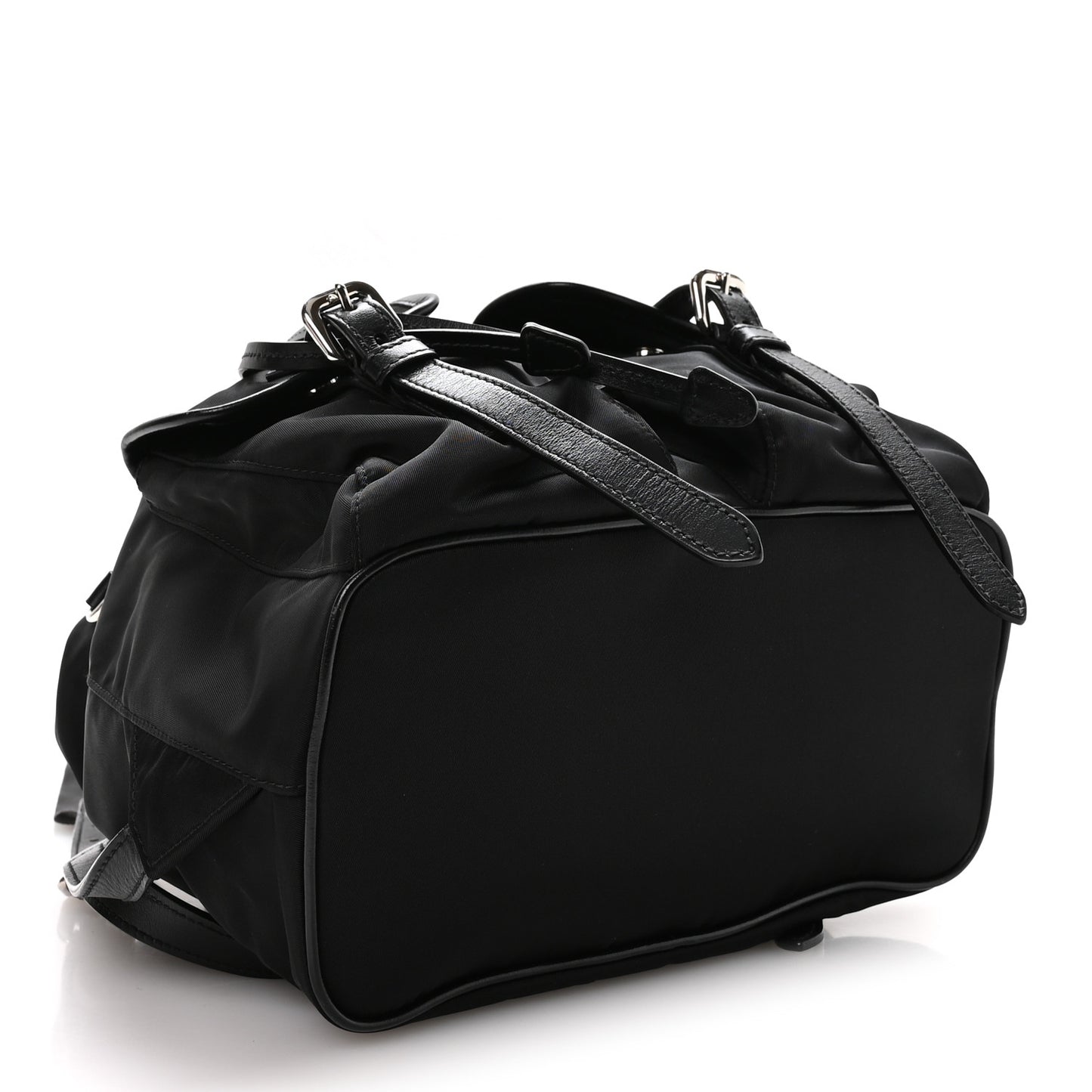 Tessuto Nylon Soft Calfskin Backpack Black
