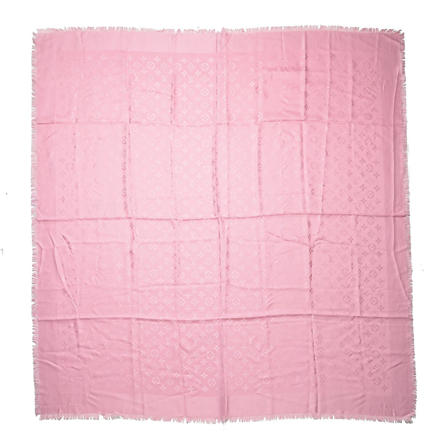 Wool Silk Monogram Shawl Rose Petale