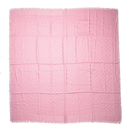 Louis Vuitton Wool Silk Monogram Shawl Rose Petale 1 of 4