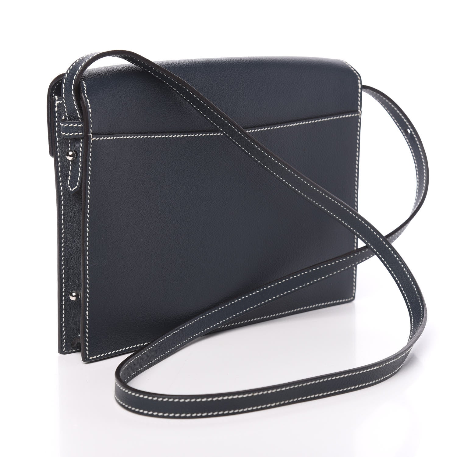 Hermes Evercolor Swift Faco Clutch Bleu de Malte Rose Tyrien Gold 3 of 10