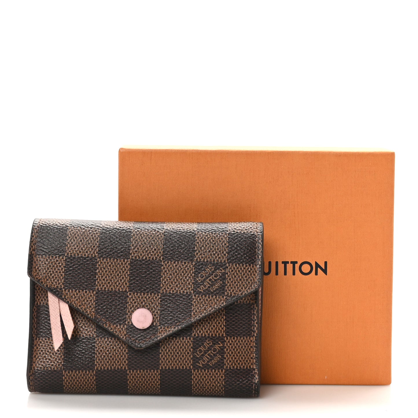 Damier Ebene Victorine Wallet Rose Ballerine