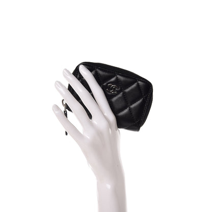 Chanel Lambskin Quilted Zip Coin Purse Black 2 of 10