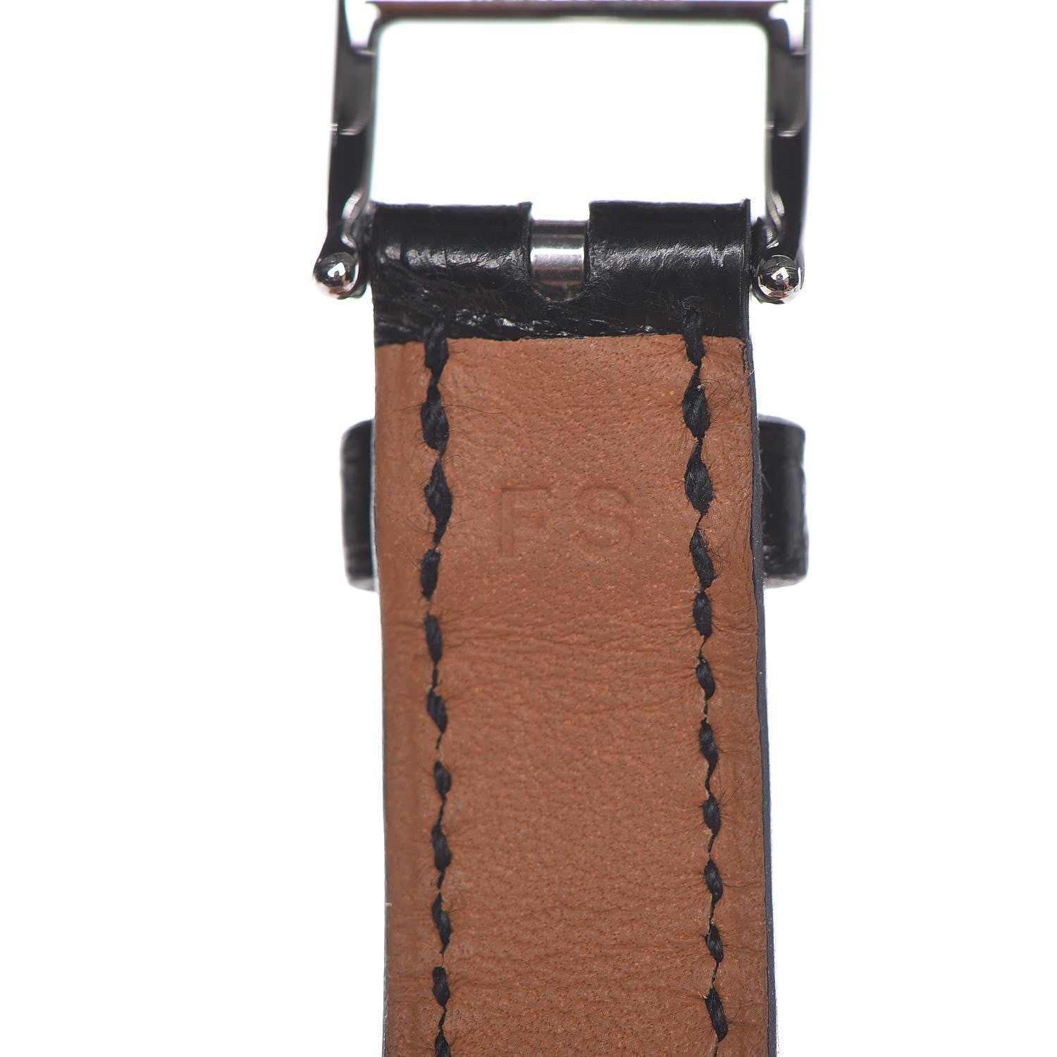 Hermes Stainless Steel Alligator Diamond Mother of Pearl 20mm Kelly Cadena Quartz Watch Noir 8 of 12