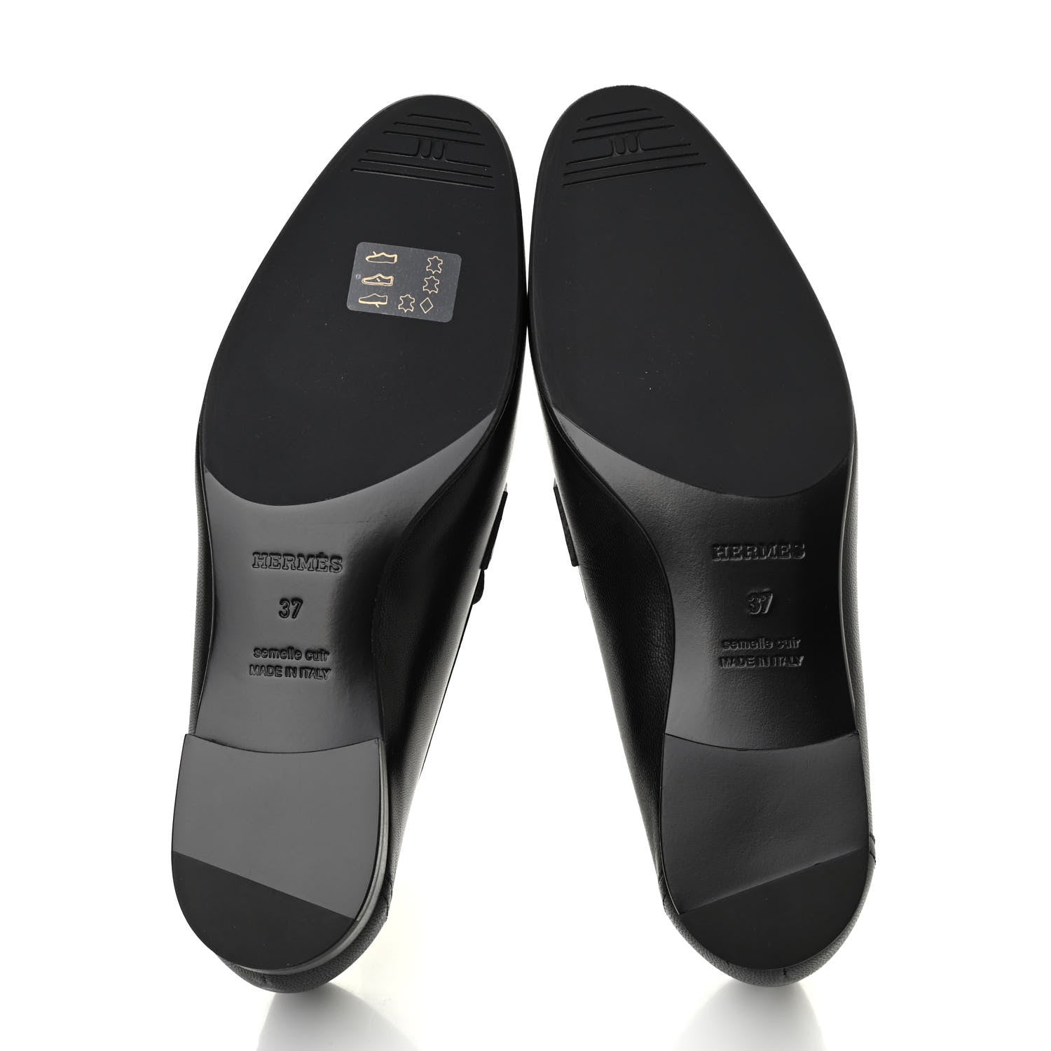 Hermes Goatskin Womens Paris Loafers 37 Black 5 of 8