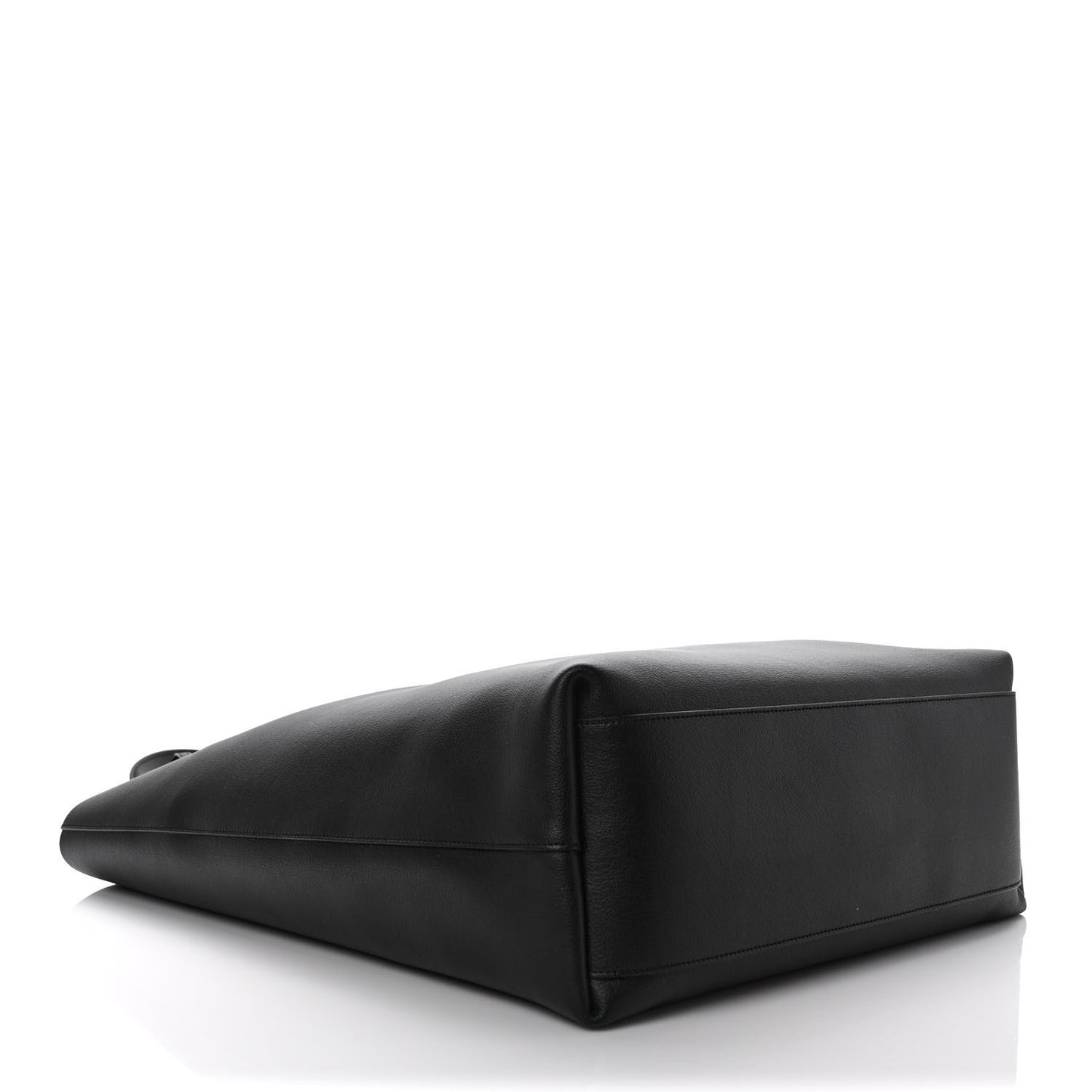 Calfskin Bold Shopping Tote Black