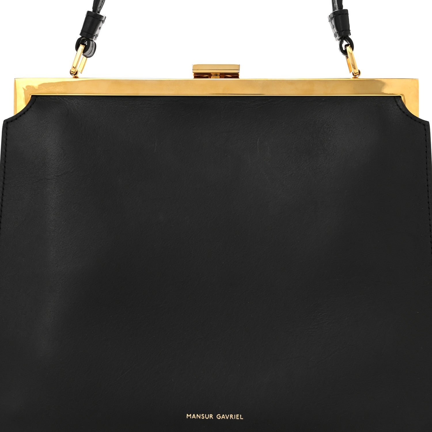 Mansur Gavriel Vegetable Tanned Calfskin Elegant Top Handle Bag Black 7 of 9