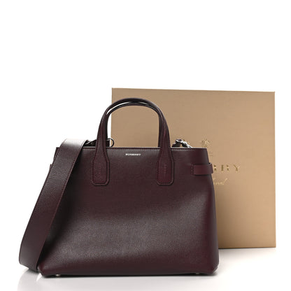 Burberry Grainy Calfskin House Check Medium Banner Tote Mahogany Red 11 of 11
