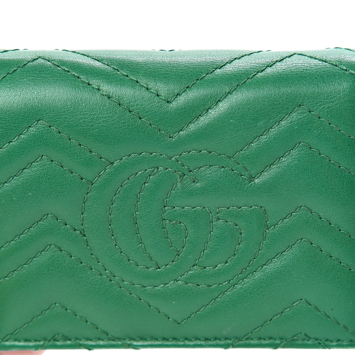 Gucci Calfskin Matelasse GG Marmont Card Case Wallet Emerald 11 of 11
