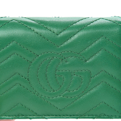Gucci Calfskin Matelasse GG Marmont Card Case Wallet Emerald 11 of 11