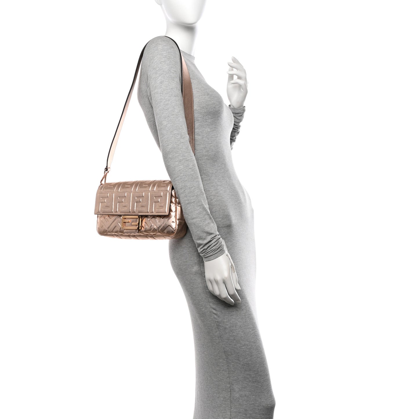 Vitello Laminato FF 1974 Embossed Baguette Rame