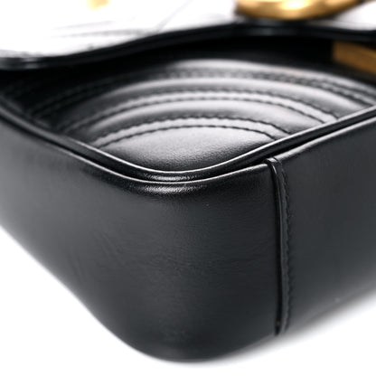 Gucci Calfskin Matelasse Mini GG Marmont Shoulder Bag Black 9 of 14