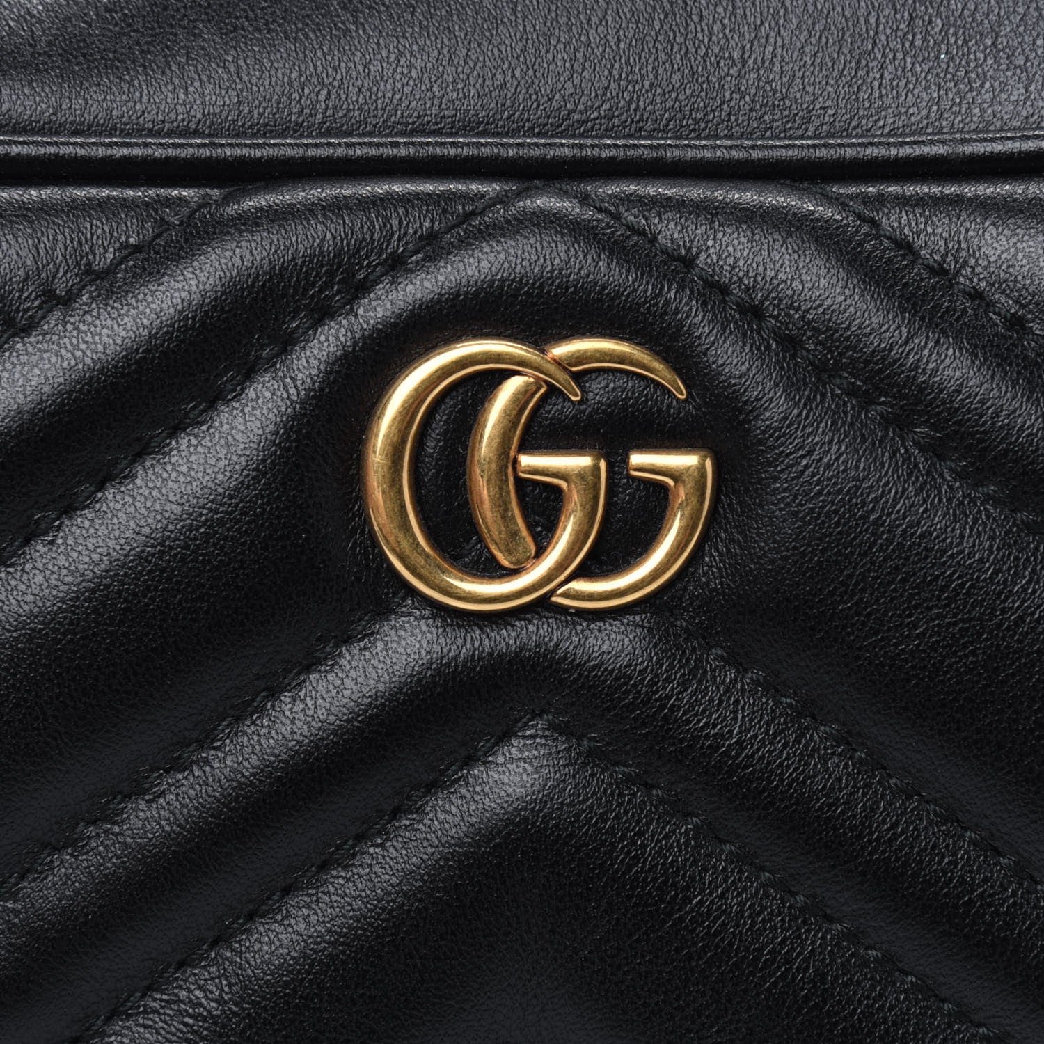 Gucci Calfskin Matelasse Mens GG Marmont Belt Bag 80 32 Black 12 of 12