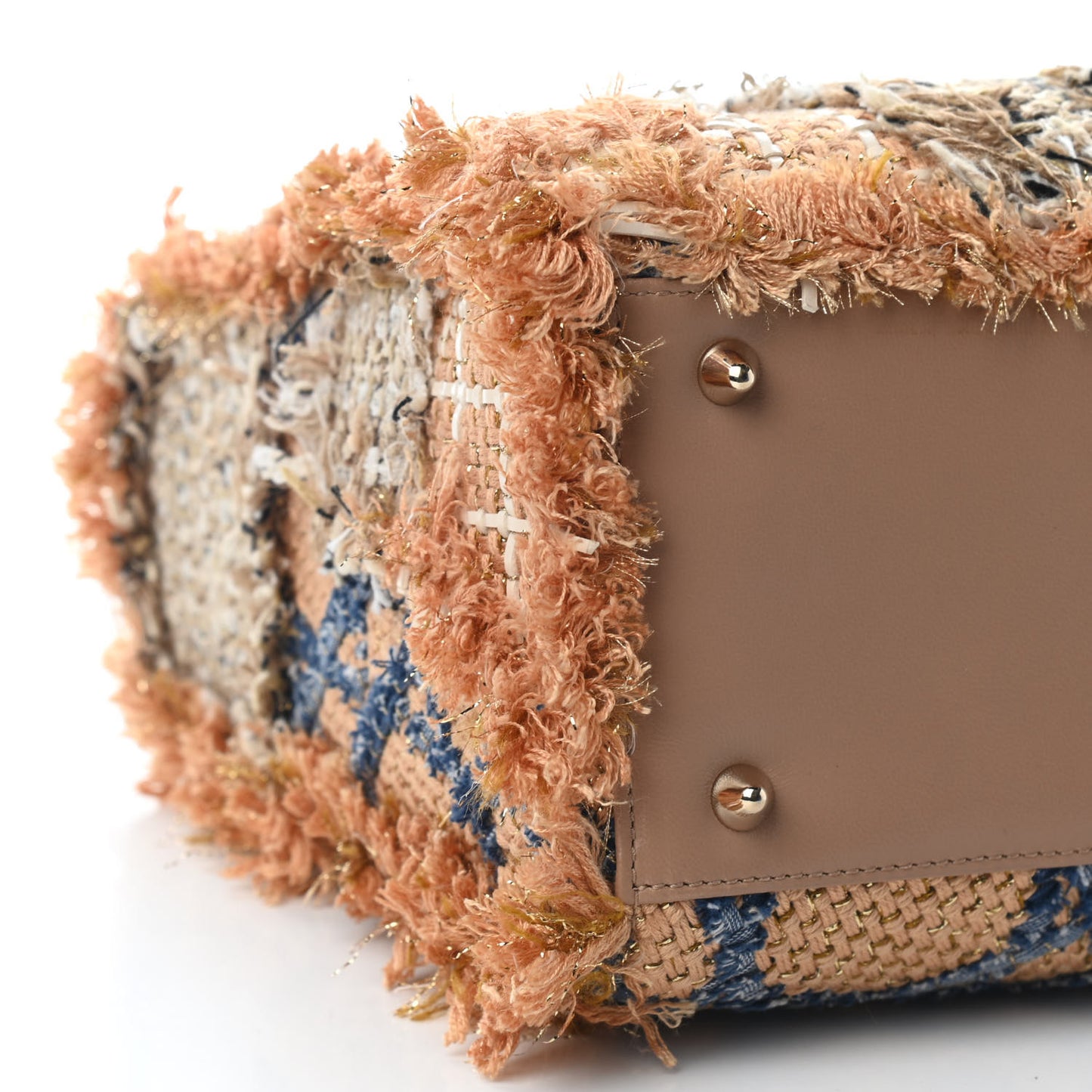 Tweed Crocodile Fringe Medium Lady Dior Multicolor