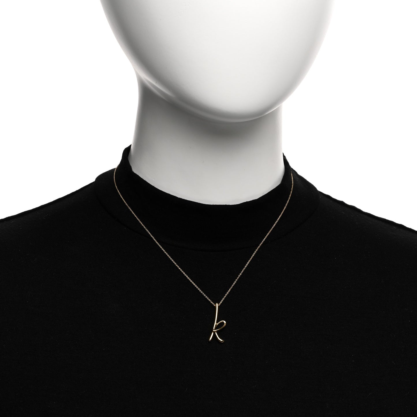 18K Yellow Gold Elsa Peretti Letter K Pendant Necklace