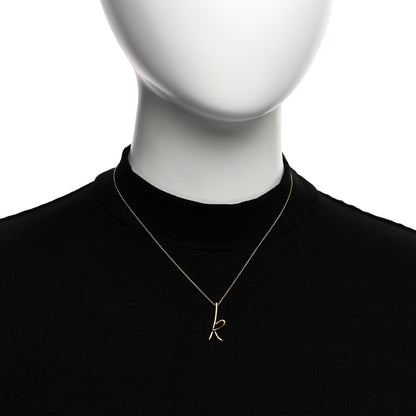 Tiffany 18K Yellow Gold Elsa Peretti Letter K Pendant Necklace 2 of 4
