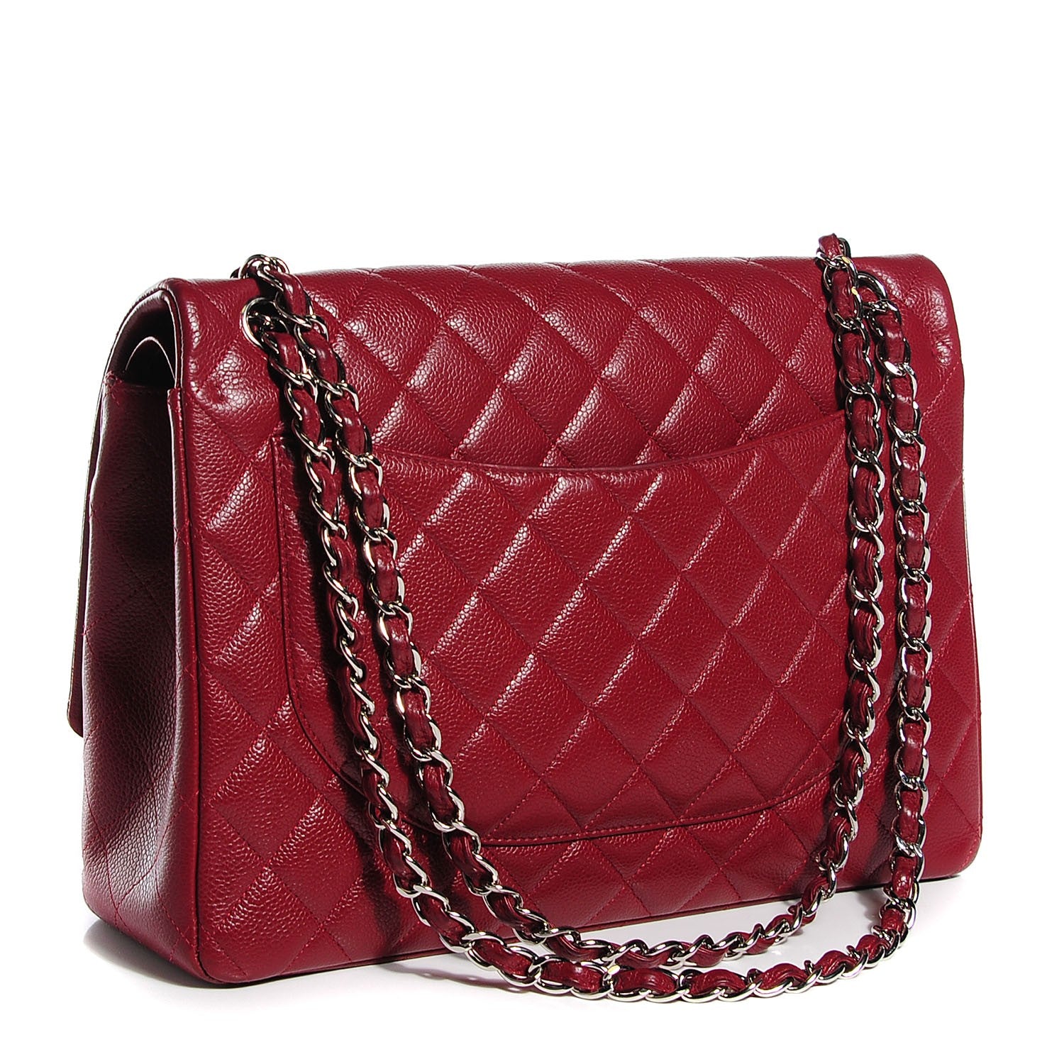 Chanel Caviar Quilted Maxi Double Flap Red 3 of 9
