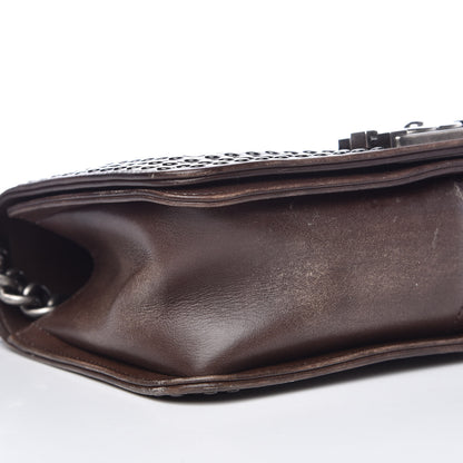 Chanel Faded Calfskin Quilted Medium Studded Boy Flap Beige 8 of 11