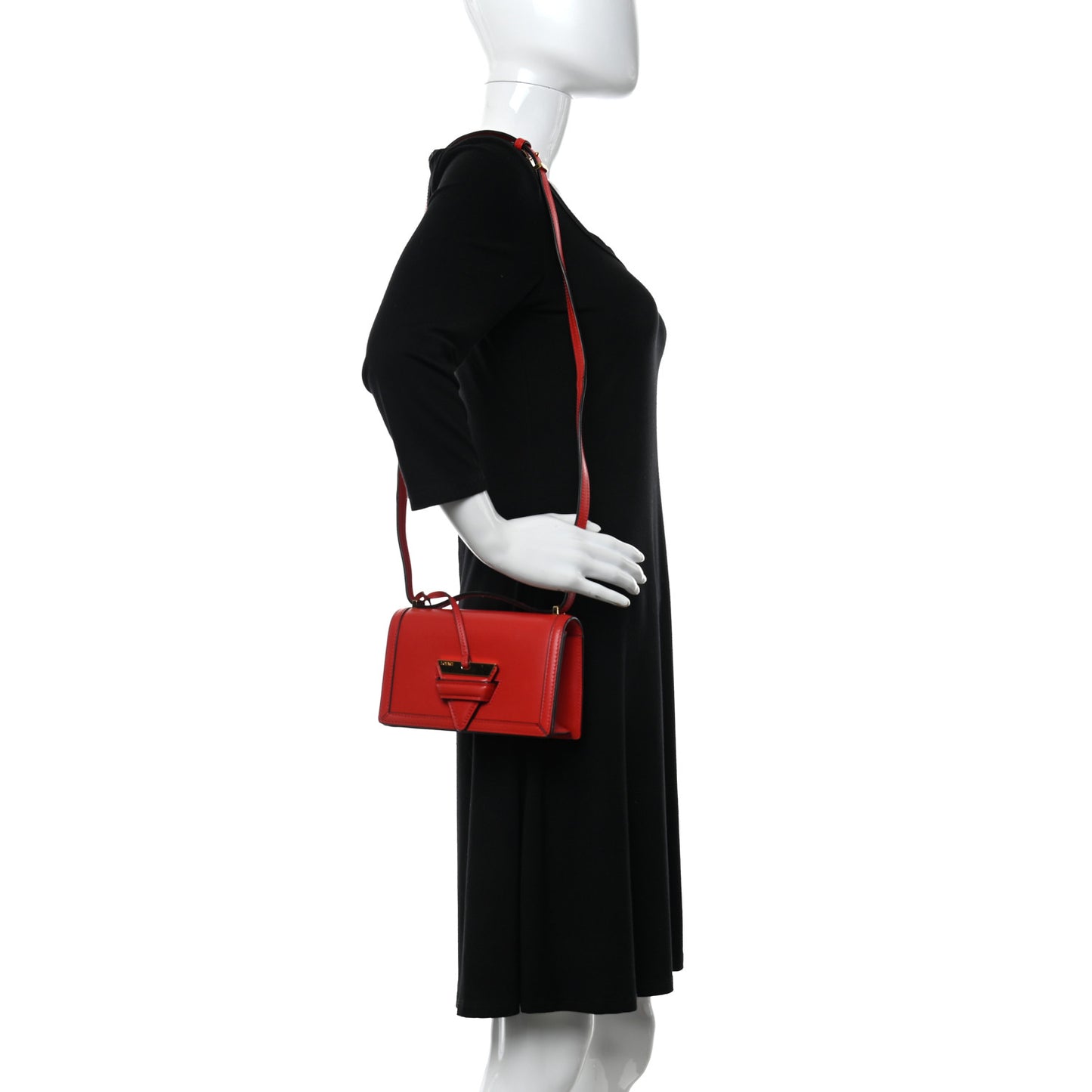 Calfskin Small Barcelona Shoulder Bag Red