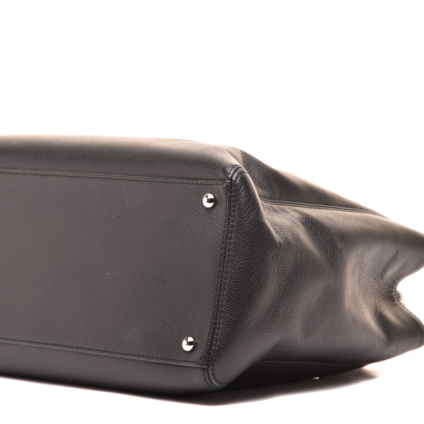 Calfskin Cerf Executive Shopper Tote Black