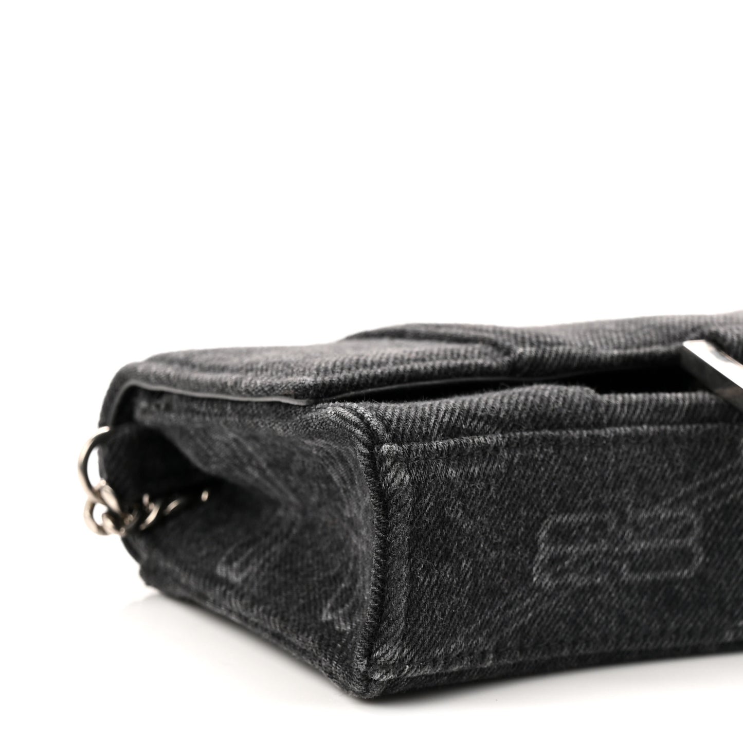 Denim BB Monogram Hourglass Chain Bag Black