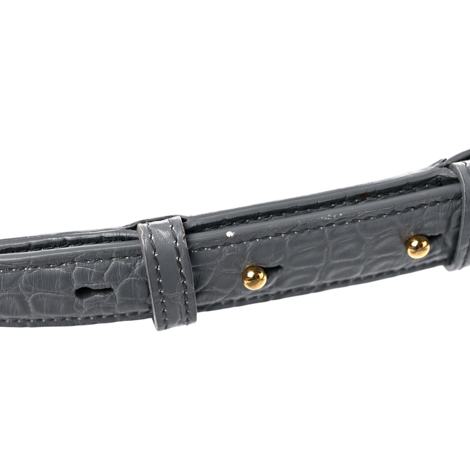 Alexander McQueen Calfskin Crocodile Embossed Box Shoulder Bag 16 Grey 16 of 17