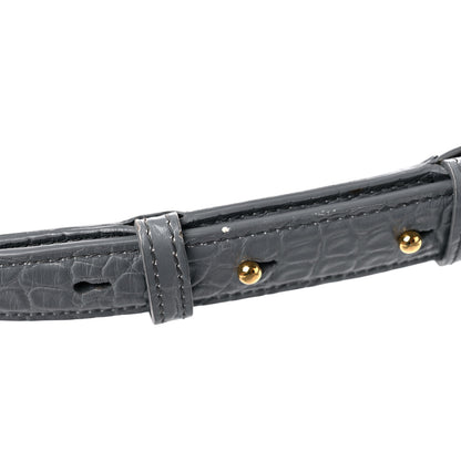 Alexander McQueen Calfskin Crocodile Embossed Box Shoulder Bag 16 Grey 16 of 17