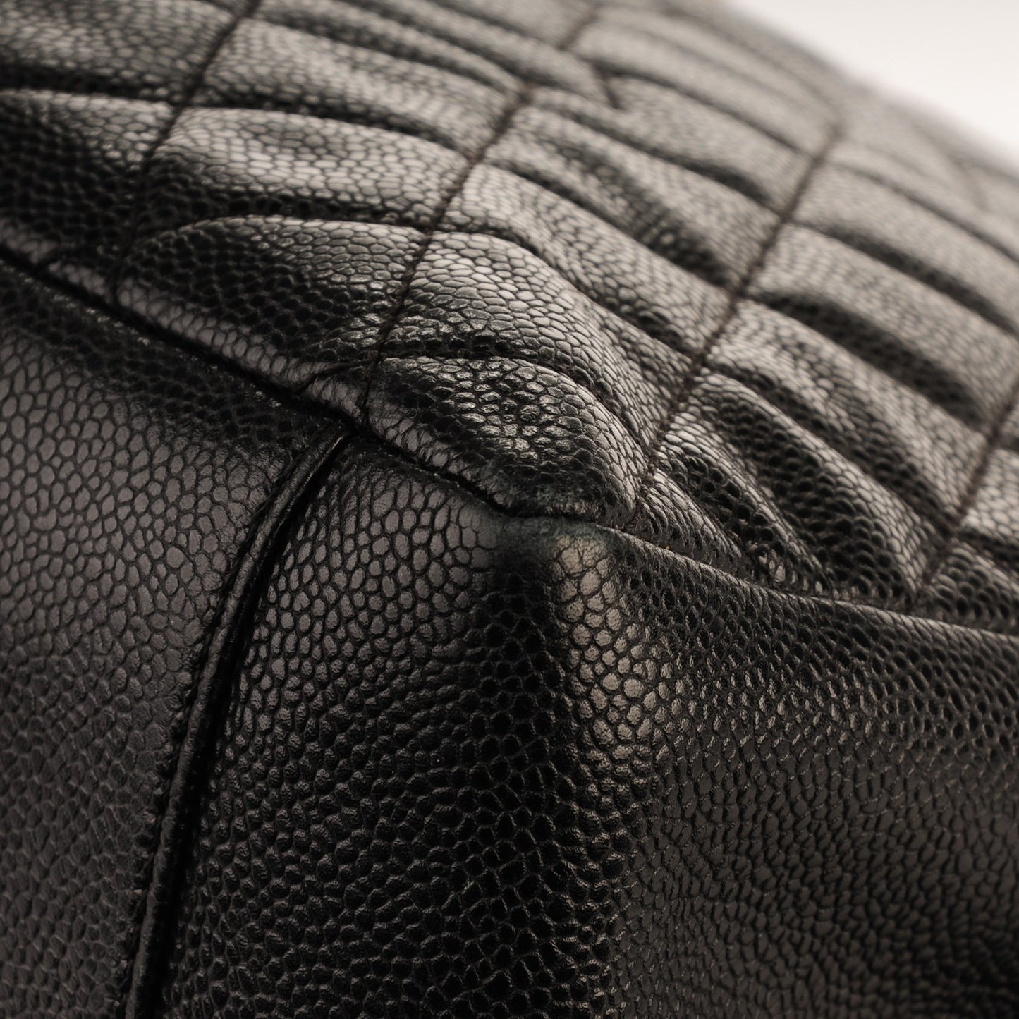 Caviar Quilted Grand Shopping Tote GST Black