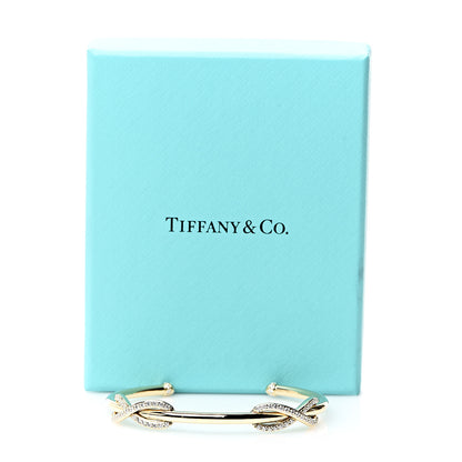 Tiffany 18K Yellow Gold Diamond Double Infinity Cuff Bracelet 4 of 4