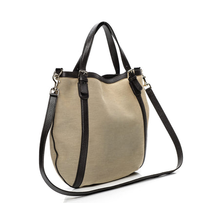 Gucci Canvas Britt Tote Dark Brown 3 of 9