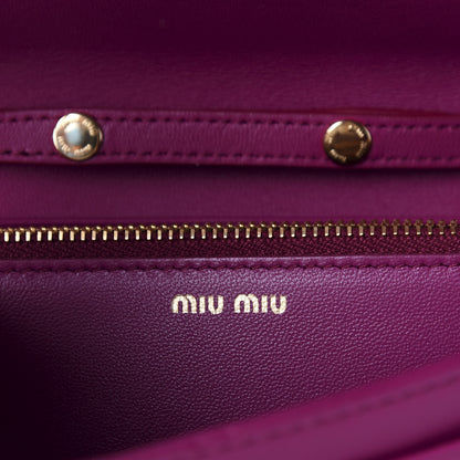 Miu Miu Nappa Matelasse Wallet On Chain Fuxia 8 of 9