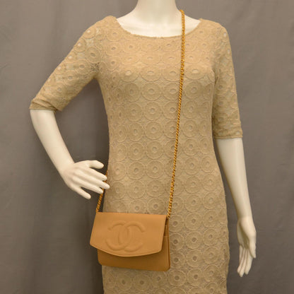 Chanel Caviar Wallet on Chain WOC Beige 2 of 7