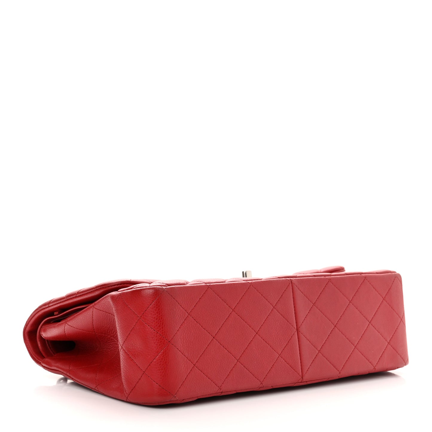 Caviar Quilted Jumbo Double Flap Dark Red