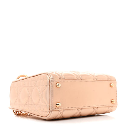 Christian Dior Metallic Lambskin Cannage Mini Lady Dior Gold Rose 4 of 10