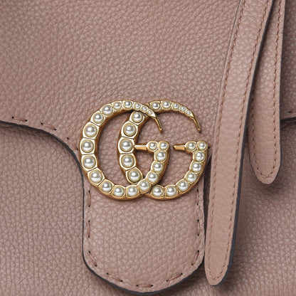 Gucci Calfskin Mini Pearly GG Marmont Top Handle Bag Porcelain Rose 11 of 11