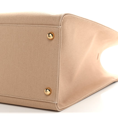 Fendi Canvas Vitello King Logo Embroidered Medium Fendi Sunshine Shopper Tote Sand Ghianda 28 of 28