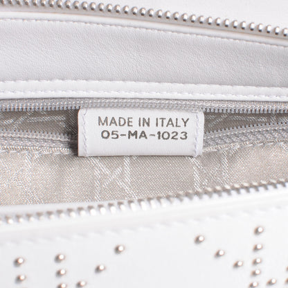 Christian Dior Lambskin Cannage Studded East West Lady Dior White 7 of 8