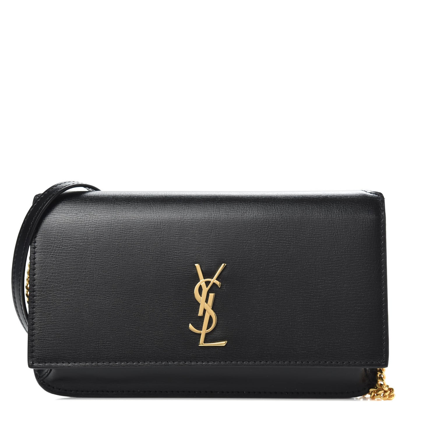 Smooth Calfskin Monogram Phone Holder Crossbody Black