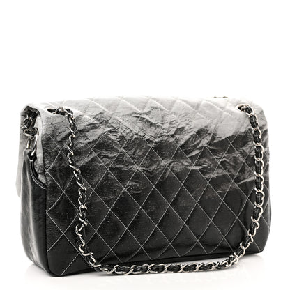 Chanel Vinyl Quilted Jumbo Melrose Degrade Flap Black 3 of 10